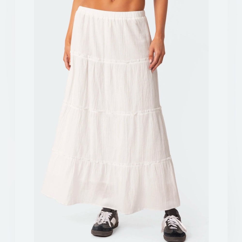 Edikted White Maxi Skirt